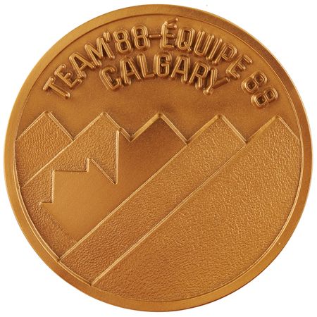 Lot #3092 Calgary 1988 Winter Olympics Gold, Silver, and Bronze Winners' Medals Display - Image 7