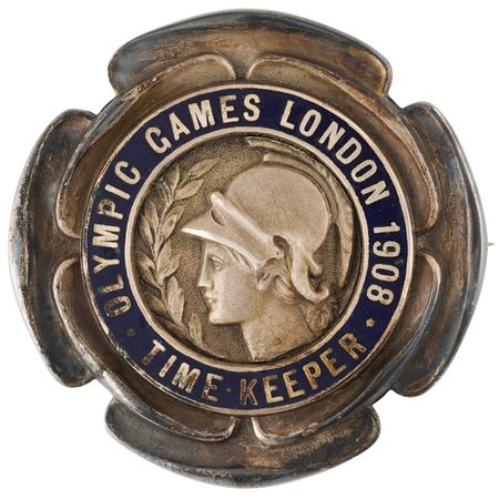 Lot #3181 London 1908 Olympics 'Time Keeper' Badge - Image 1