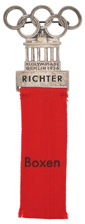 Lot #3201 Berlin 1936 Summer Olympics Judge's Badge for Boxing - Image 1