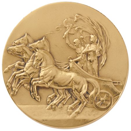 Lot #3135 London 1948 Summer Olympics Gilt Bronze Participation Medal - Image 2