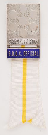 Lot #3235 Sapporo 1972 Winter Olympics Organizing Committee Official Badge - Image 1