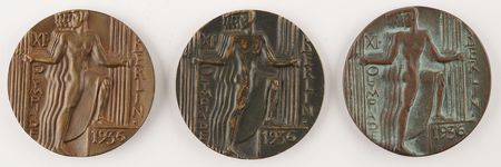 Lot #3129 Berlin 1936 Summer Olympics (3) Participation Medals - Image 1
