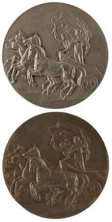 Lot #3122 Stockholm 1912 Olympics (2) Pewter Participation Medals - Image 2
