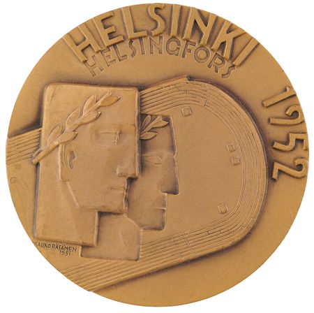 Lot #3137 Helsinki 1952 Summer Olympics Bronze Participation Medal - Image 1