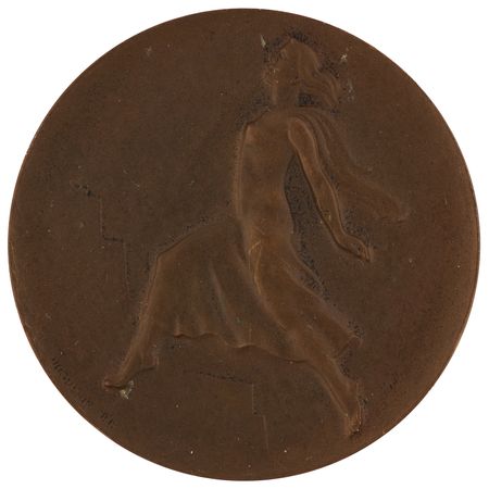 Lot #3131 St. Moritz 1948 Winter Olympics Bronze Participation Medal, Competitor's Badge, and (2) Diplomas - From the Collection of Canadian Speed Skater Frank Stack - Image 3
