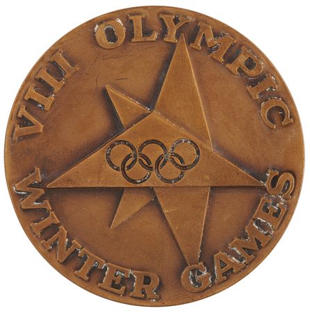Lot #3143 Squaw Valley 1960 Winter Olympics Bronze Participation Medal, Diploma, and Pin - From the Collection of Canadian Speed Skater Frank Stack - Image 3