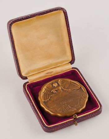 Lot #3068 Lake Placid 1932 Winter Olympics Bronze Winner's Medal for Speed Skating - From the Collection of Frank Stack, with Participation Medal, Contestant Badge, and Diplomas - Image 2