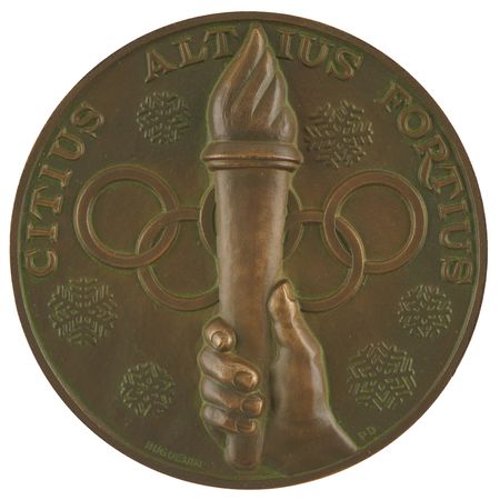 Lot #3073 St. Moritz 1948 Winter Olympics Bronze Winner's Medal - Image 1