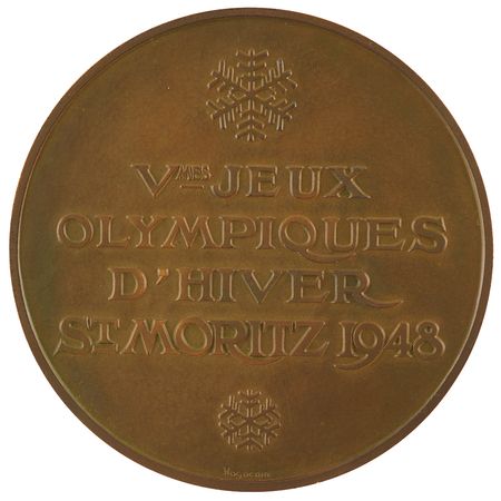 Lot #3073 St. Moritz 1948 Winter Olympics Bronze Winner's Medal - Image 2