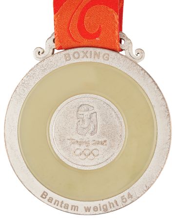 Lot #3101 Beijing 2008 Summer Olympics Silver Winner's Medal for Boxing, with Case and Box - Image 3
