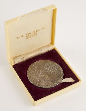 Lot #3077 Melbourne 1956 Summer Olympics Silver Winner's Medal for Football - Image 3