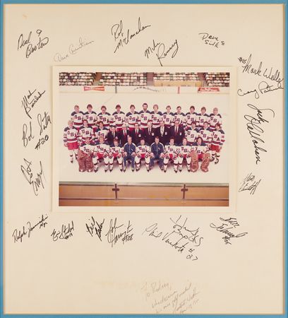 Lot #3294 Miracle on Ice Multi-Signed (19) Photograph with Russian Uniform Fragments Attested as Olympic-Worn by Goalie Vladislav Tretiak at the Lake Placid 1980 Winter Olympics - Image 3
