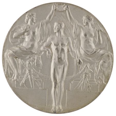 Lot #3060 Stockholm 1912 Olympics Aluminum Souvenir Winner's Medal - Image 1