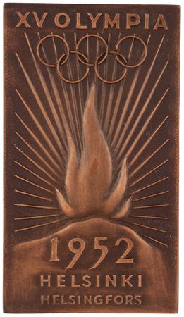 Lot #3138 Helsinki 1952 Summer Olympics Torchbearer Plaque - Image 1
