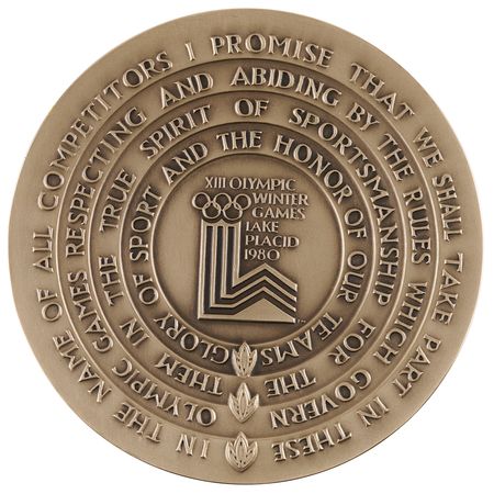 Lot #3150 Lake Placid 1980 Winter Olympics Participation Medal - Image 1