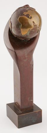 Lot #3298 International Olympic Committee (IOC) 'Sport and Universality' Marble-and-Bronze Sculpture Award by Rosa Serra - Image 2