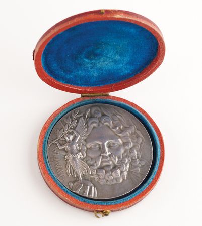 Lot #3044 Athens 1896 Olympics Silver 'First Place' Winner's Medal with Case - Image 4