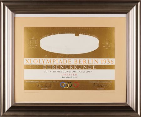 Lot #3070 Berlin 1936 Summer Olympics Bronze Winner's Medal with Original Case and Third-Place Diploma - Image 6