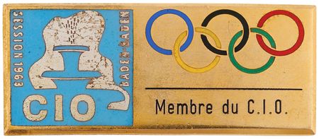 Lot #3219 61st IOC Session in Baden-Baden, 1963.