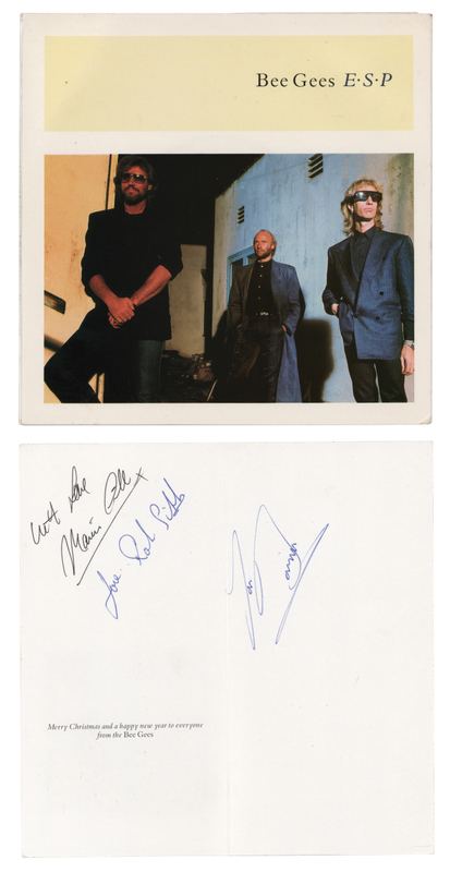 Lot 711 Bee Gees Signed Christmas Card
