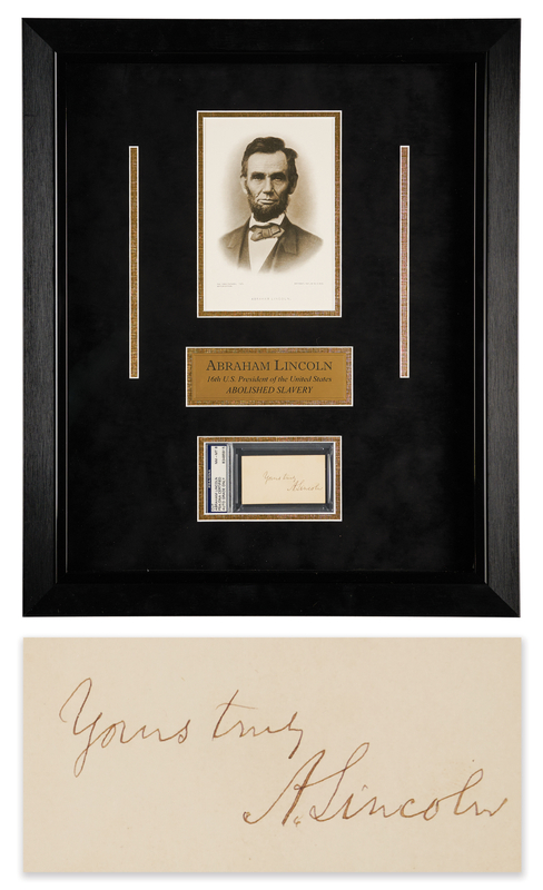 Lot 10 Abraham Lincoln Signature - PSA NM-MT 8