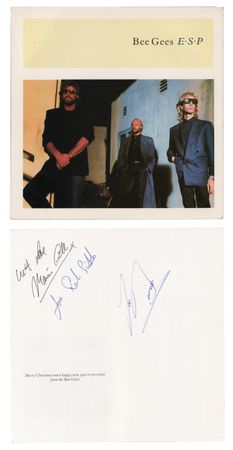 Lot #711 Bee Gees Signed Christmas Card - Image 1
