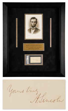Lot #10 Abraham Lincoln Signature - PSA NM-MT 8 - Image 1