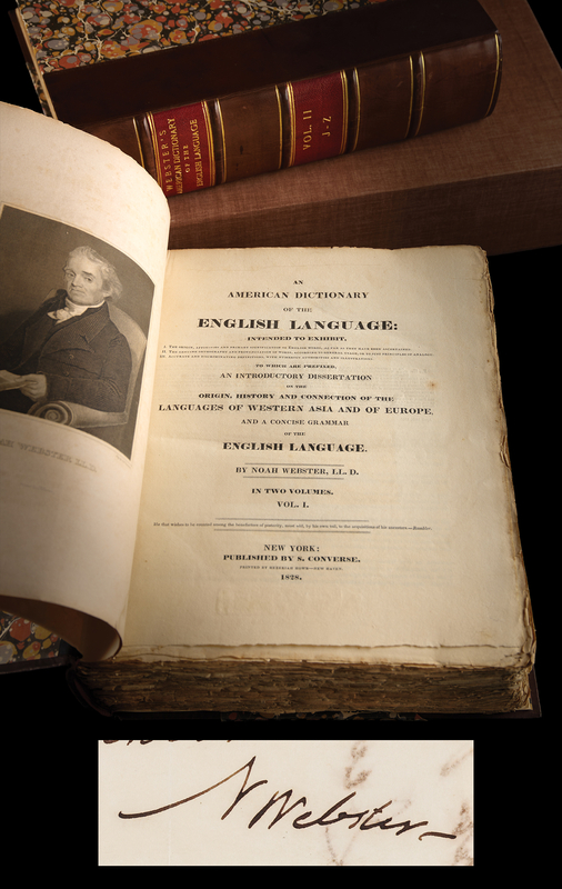 Lot 4064 Noah Webster: An American Dictionary of the English Language (First Edition, 1828)
