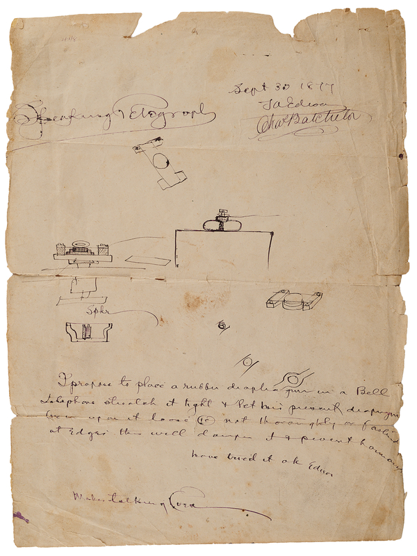 Lot 4049 Thomas Edison Early Autograph Laboratory Notes Signed with Sketches of the 