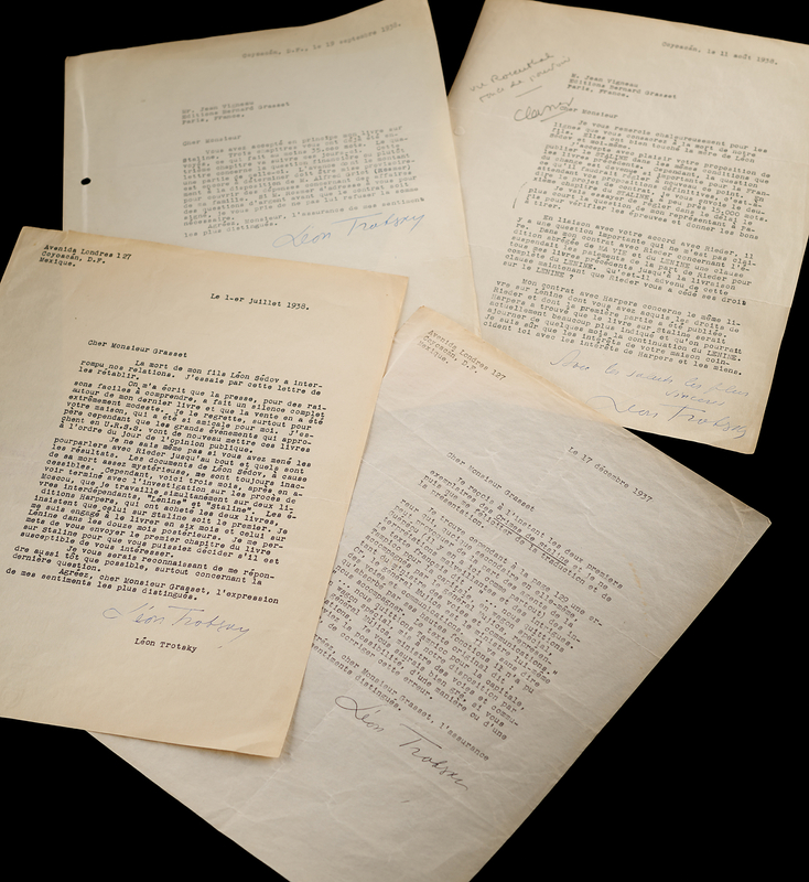 Lot 4037 Leon Trotsky (4) Typed Letters Signed, Preparing to Publish Books on Stalin and Lenin While Exiled in Mexico
