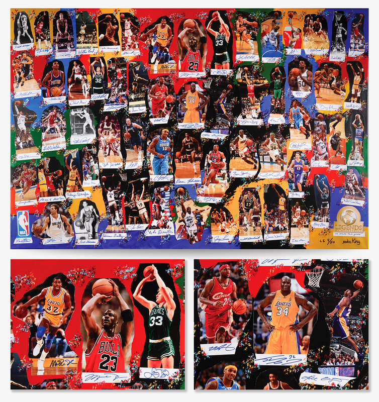 Lot 4102 NBA Legends (60) Multi-Signed Fine Art Photo Collage - ?Legends of Basketball ? We Made This Game? (Ltd. Ed. #LE 4/50) - 60? x 40?