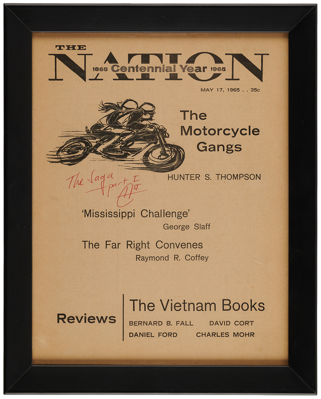 Lot 4070 Hunter S. Thompson Signed Original Issue of 'The Nation' (May 17, 1965) - His First Article on The Hell's Angels