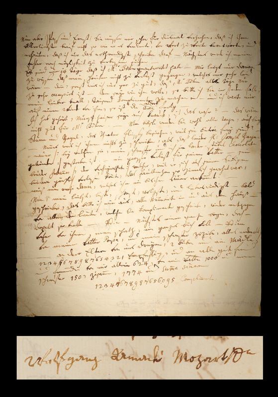Lot 4006 Wolfgang Amadeus Mozart Autograph Letter Signed to His Cousin, Bäsle: 
