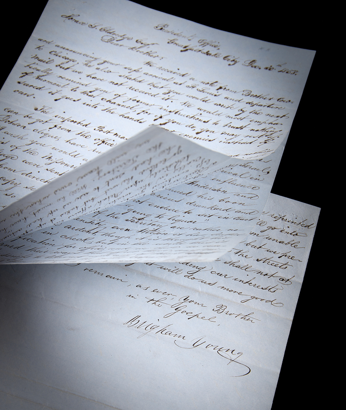 Lot 4045 Brigham Young Letter Signed on President Buchanan, the Possible Statehood of Utah, and a New Edition of the Book of Mormon: 