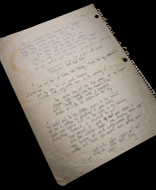 Lot 4090 Grateful Dead: Jerry Garcia and Robert Hunter Original Handwritten Song Lyrics for ?Doin? That Rag,? an Experimental Classic from the Band?s 1969 Album, Aoxomoxoa