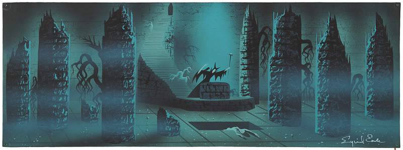 Lot 4084 Eyvind Earle concept painting of Maleficent from Sleeping Beauty