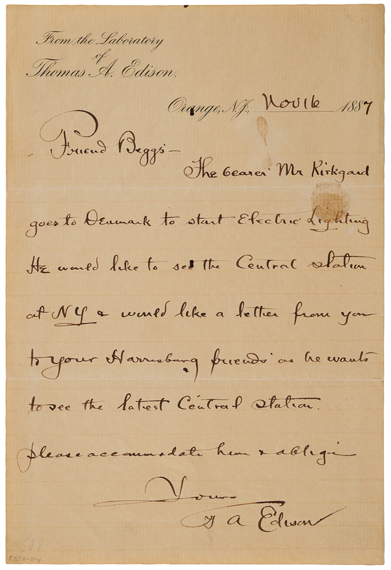 Lot 4047 Thomas Edison Autograph Letter Signed on 