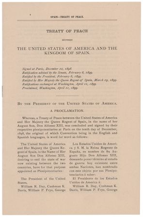 Lot #4020 William McKinley Document Signed as President, Ratifying a Peace Treaty with Spain to End the Spanish?American War - Image 2