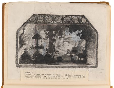 Lot #4080 Disney’s 1939 Pinocchio Director-Used Continuity Sketch Book with (47) Original Storyboard Drawings and (175+) Photographic Model Images - Image 3
