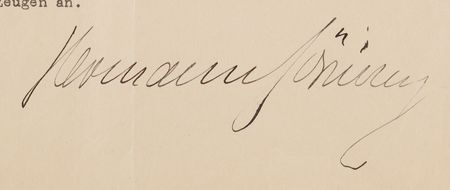 Lot #4039 Nuremberg Trials: Hermann Goring's Retained Typed Manuscript Signed, Preparing His Final Statement to the War Crimes Tribunal: 