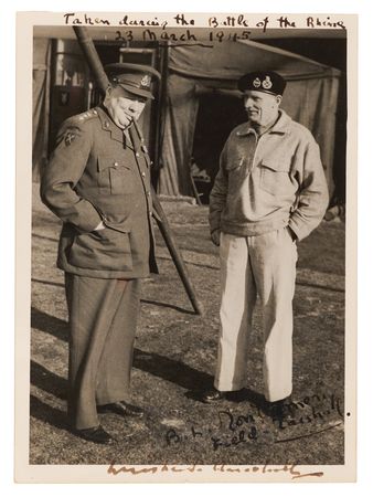 Lot #4035 Winston Churchill and Montgomery of Alamein Signed Photograph - 