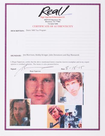 Lot #4089 The Doors Signed 1968 'Waiting for the Sun Tour' Program - Obtained at the Chicago Coliseum (November 3, 1968) - Image 11