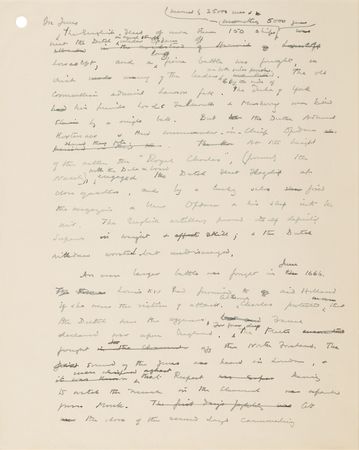 Lot #4036 Winston Churchill Handwritten Working Draft for A History of the English-Speaking Peoples, Documenting the 