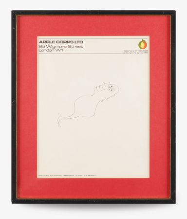 Lot #4088 Beatles: John Lennon Original 'Humanoid' Sketch with Authenticity Statement from Cynthia Lennon - Image 1
