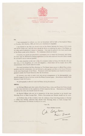 Lot #4087 Beatles Signatures - Obtained at Buckingham Palace When the Band Received Their MBEs from Queen Elizabeth II (October 26, 1965) - Image 4