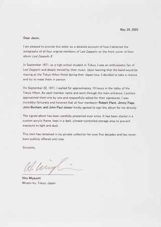 Lot #4091 Led Zeppelin Signed Album - Led Zeppelin II - Obtained at the Start of Their Historic 1971 Japanese Tour - Image 7