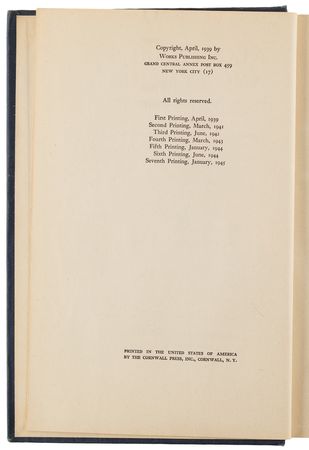 Lot #4097 Bill Wilson Signed Book - Alcoholics Anonymous (First Edition, First Printing), in a Complete Run of First Editions (Sixteen Printings) - Image 11