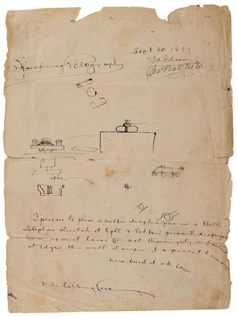 Lot #4049 Thomas Edison Early Autograph Laboratory Notes Signed with Sketches of the 