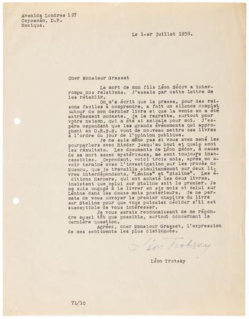 Lot #4037 Leon Trotsky (4) Typed Letters Signed, Preparing to Publish Books on Stalin and Lenin While Exiled in Mexico - Image 2
