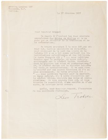 Lot #4037 Leon Trotsky (4) Typed Letters Signed, Preparing to Publish Books on Stalin and Lenin While Exiled in Mexico - Image 3